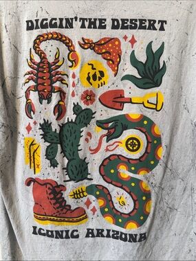 Diggin' The Desert Graphic Tee - Green/Red/Yellow